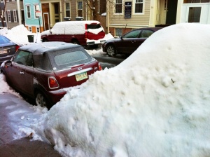 Which is bigger--my car or the snow pile?